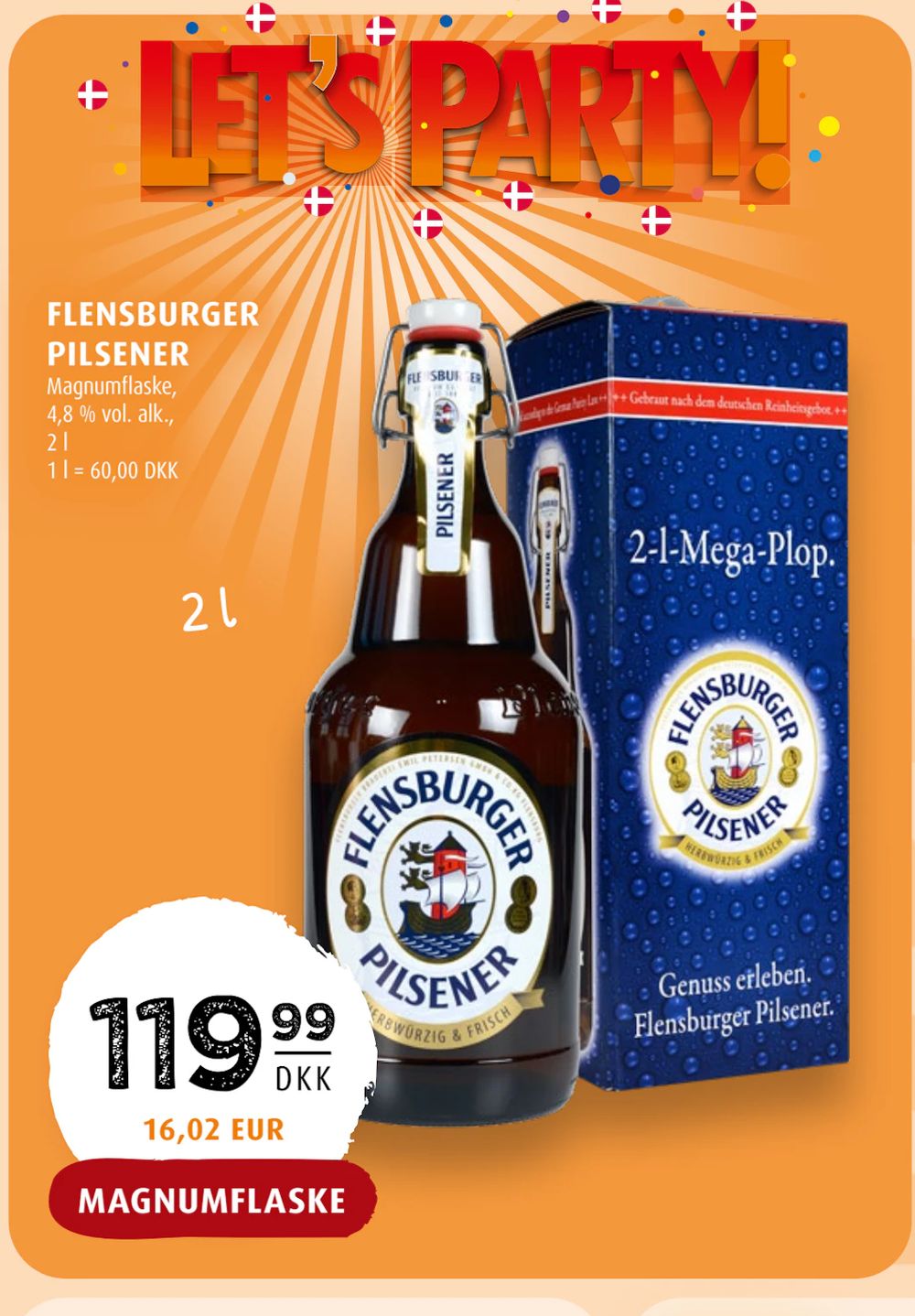 Tilbud på FLENSBURGER PILSENER fra Scandinavian Park til 119,99 kr.