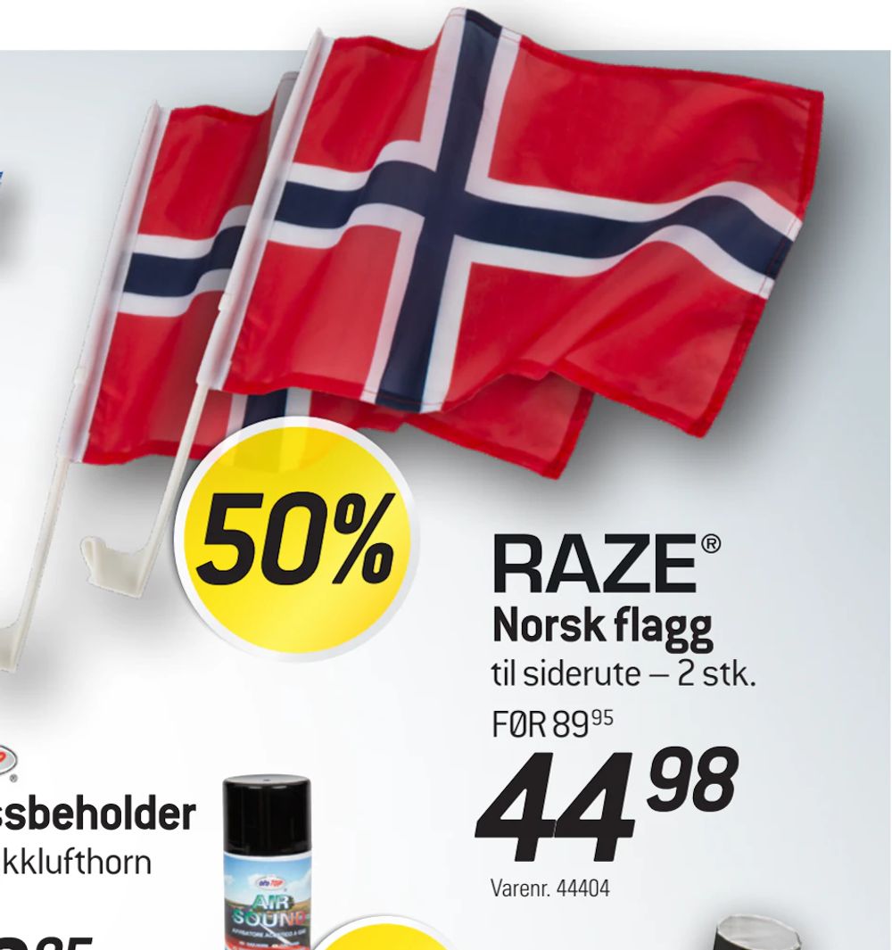 Tilbud på Norsk flagg fra thansen til 44,98 kr
