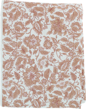 Quilt m. Blomster i Rosa/Hvid (130x170cm)