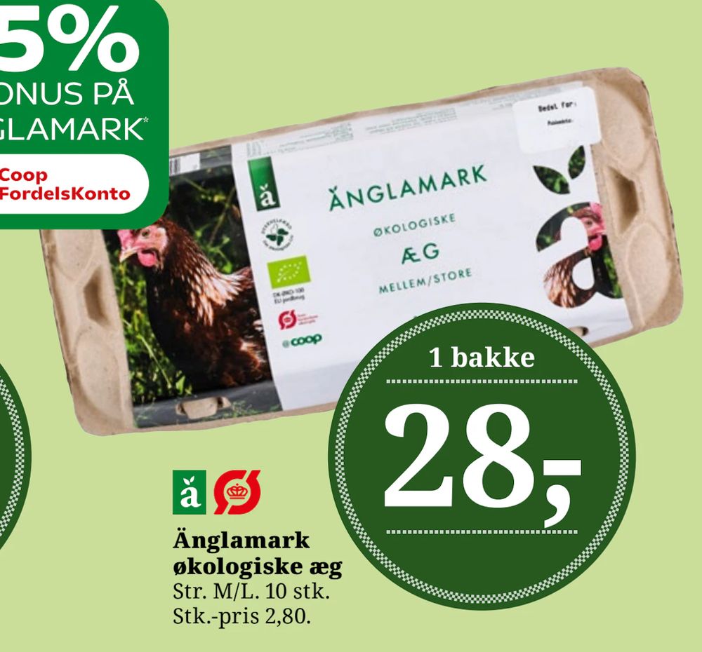 Tilbud på Änglamark økologiske æg fra Brugsen til 28 kr.