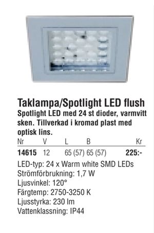 Taklampa/Spotlight LED flush