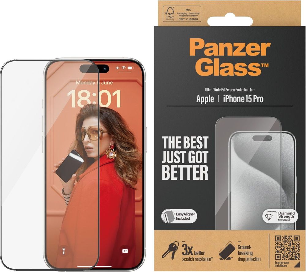 Tilbud på PanzerGlass™ | Skærmbeskyttelse - Ultra-Wide Fit | Apple iPhone 15 Pro fra ComputerSalg til 259,95 kr.