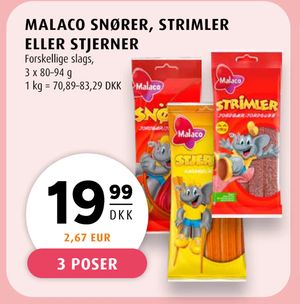 MALACO SNØRER, STRIMLER ELLER STJERNER