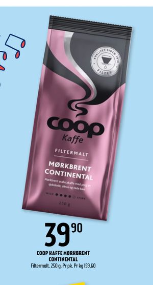 COOP KAFFE MØRKBRENT CONTINENTAL