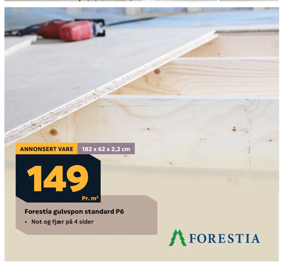 Tilbud på Forestia gulvspon standard P6 fra Megaflis til 149 kr