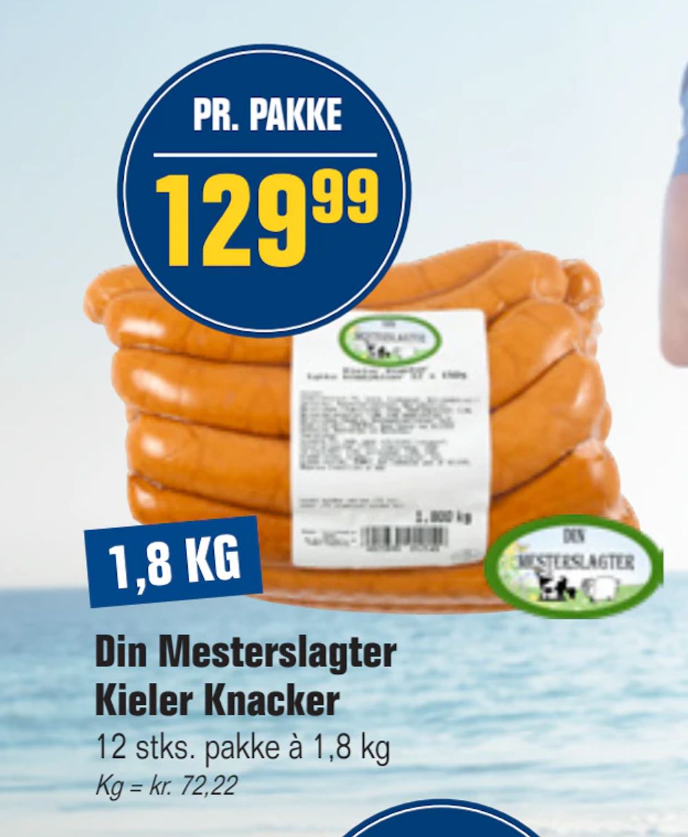 Tilbud på Din Mesterslagter Kieler Knacker fra Otto Duborg til 129,99 kr.
