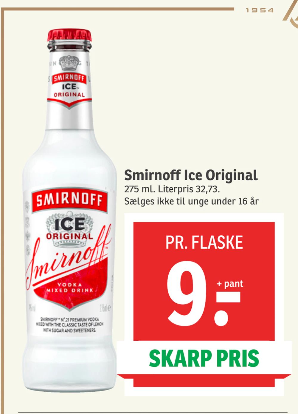 Tilbud på Smirnoff Ice Original fra SPAR til 9 kr.