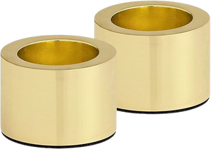 Lysestage t. kronelys, Matte Brass, 2-pack, 3,2x2, (Uyuni lighting)