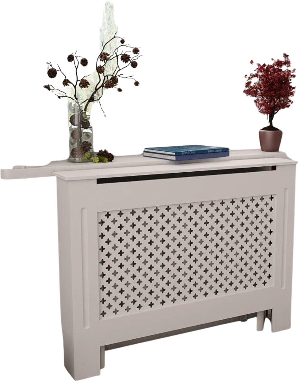 Tilbud på Radiatorskjuler MDF 112 x 19 x 81,5 cm hvid fra Boligcenter.dk til 786 kr.