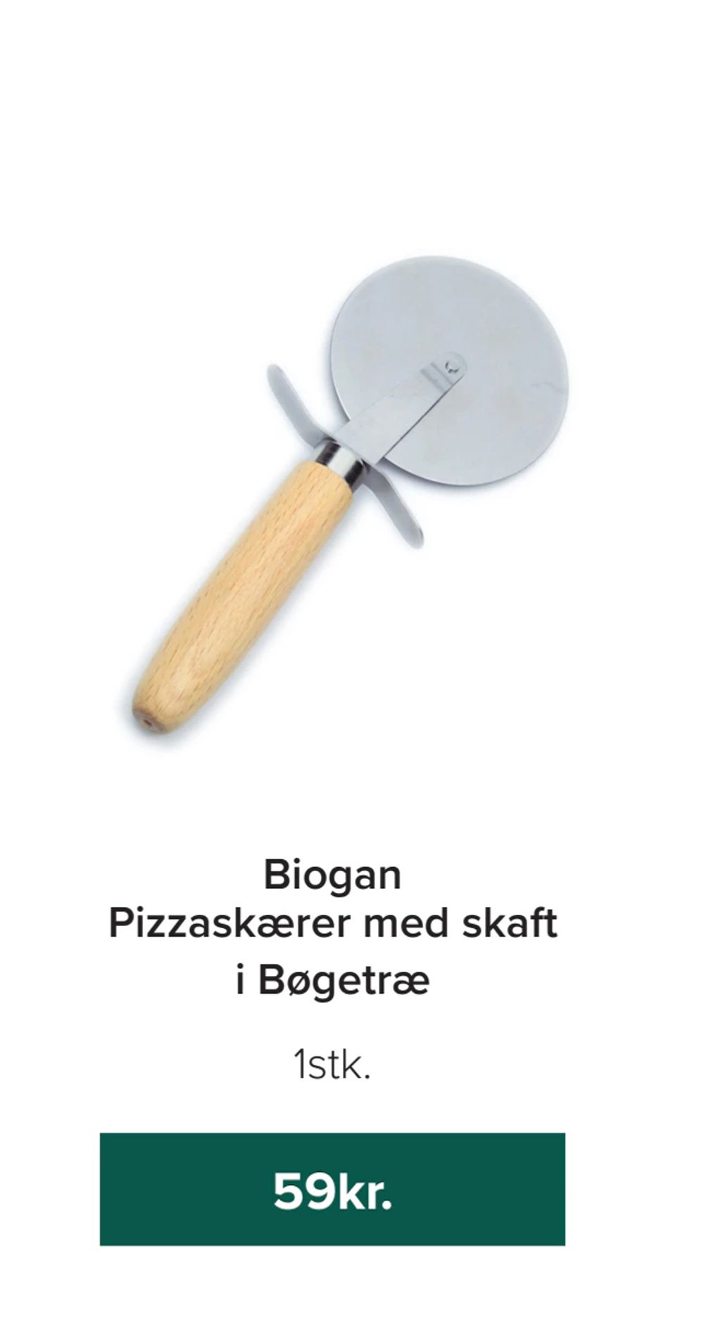 Tilbud på Biogan Pizzaskærer med skaft i Bøgetræ fra Helsemin til 59 kr.