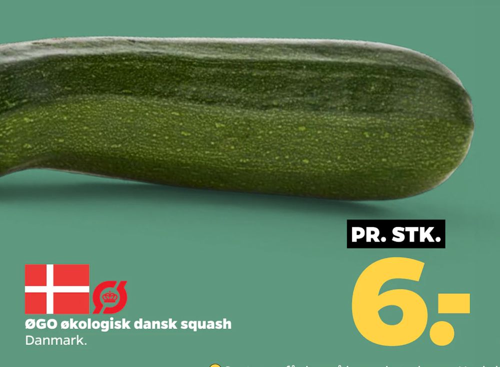 Tilbud på ØGO økologisk dansk squash fra Netto til 6 kr.