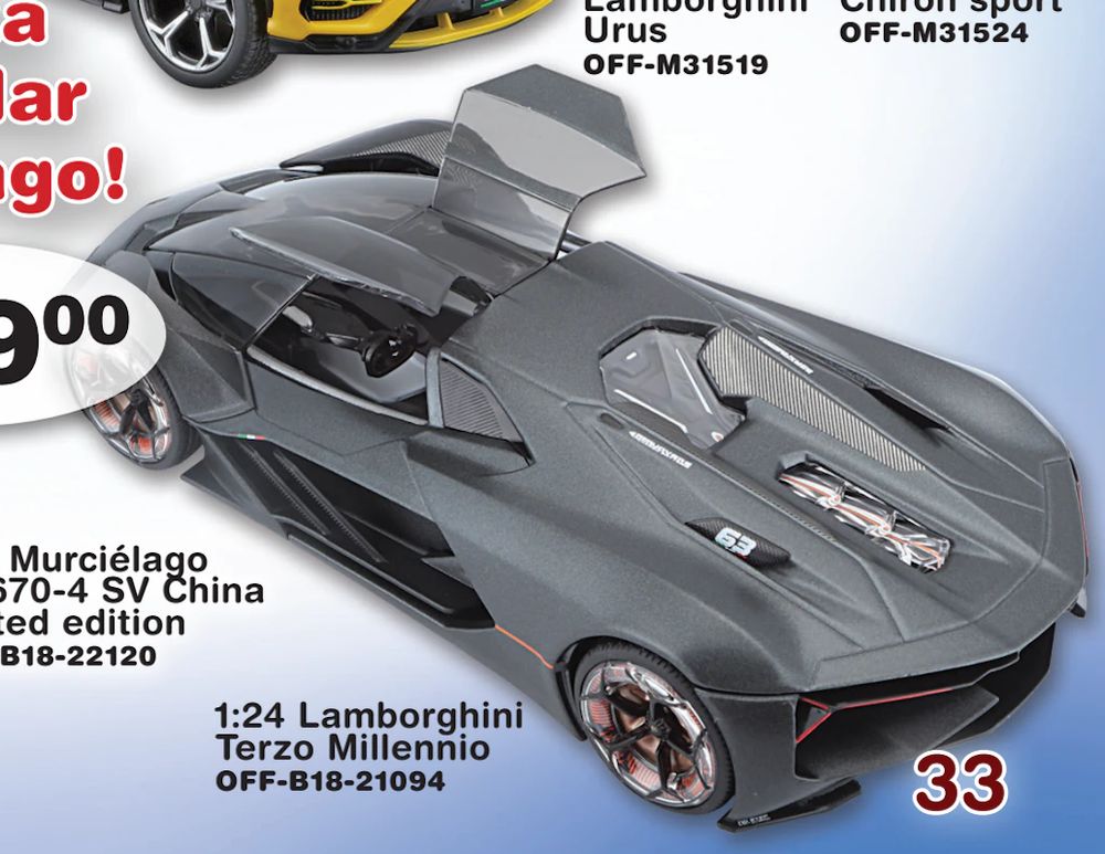 Erbjudanden på 1:24 Lamborghini Terzo Millennio från Lekextra för 299 kr