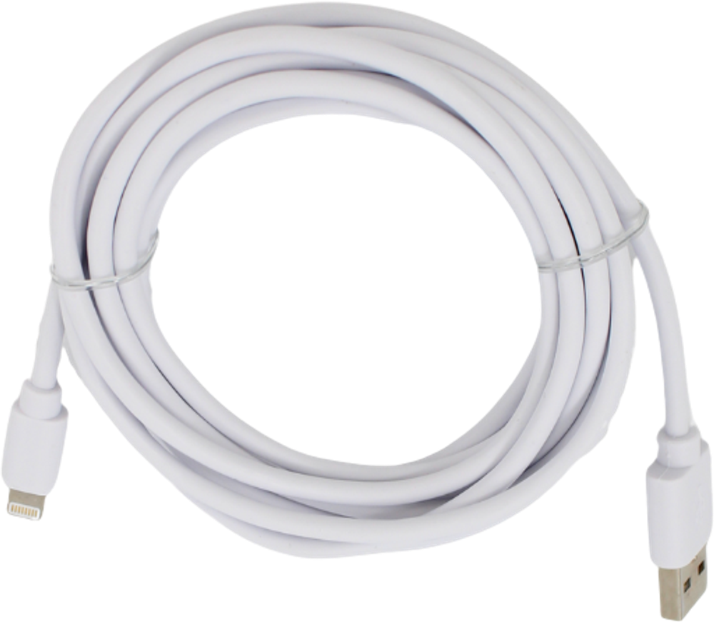 Tilbud på Opladerkabel - Lightning Kabel i Hvid (3 meter) fra Basic & More til 47 kr.