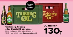 Carlsberg, Tuborg eller Classic 30 stk kasse