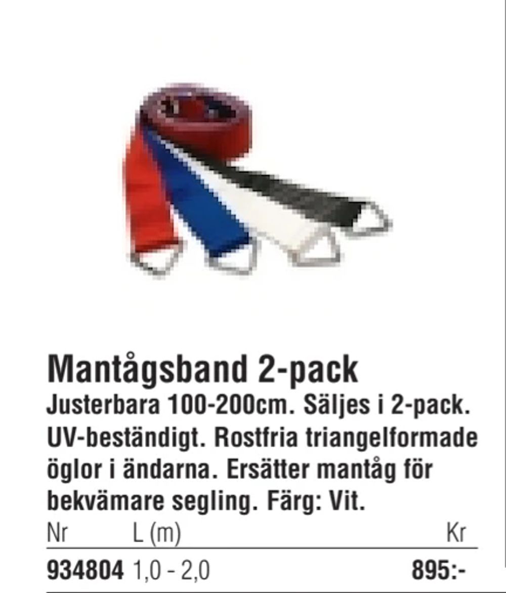 Erbjudanden på Mantågsband 2-pack från Erlandsons Brygga för 895 kr