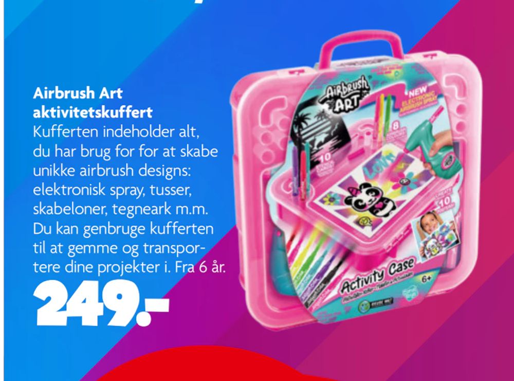 Tilbud på Airbrush Art aktivitetskuffert fra BR til 249 kr.