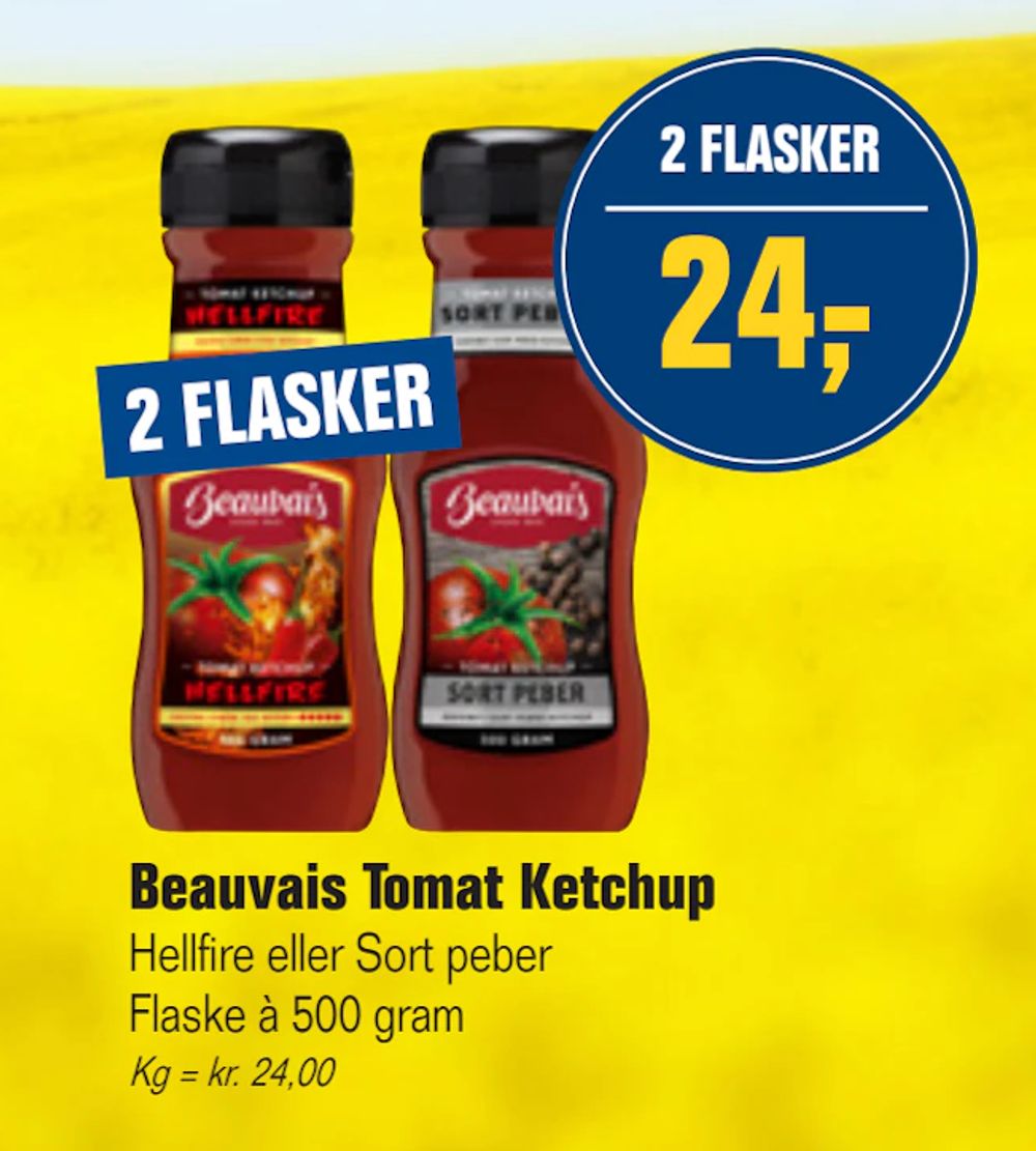 Tilbud på Beauvais Tomat Ketchup fra Otto Duborg til 24 kr.