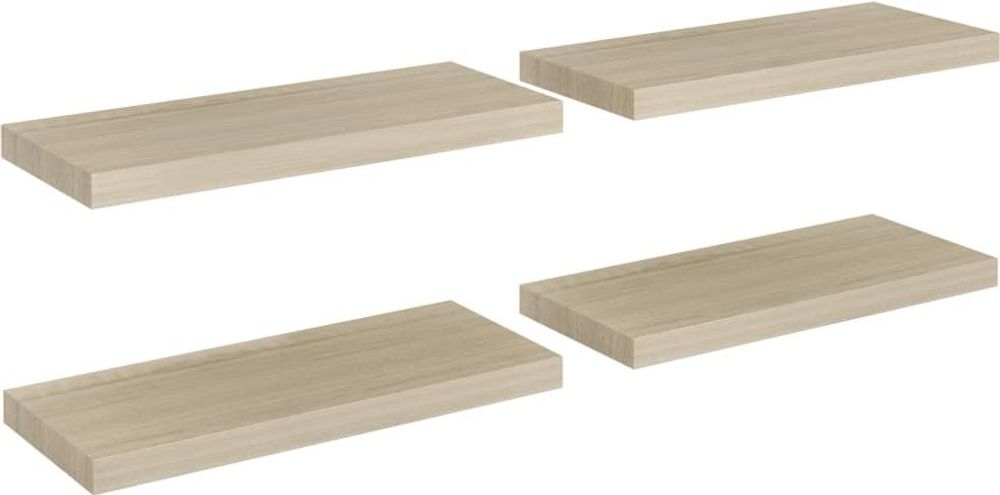 Erbjudanden på vidaXL Svävande vägghyllor 4 st ek 60x23,5x3,8 cm MDF från vidaXL.se för 648 kr