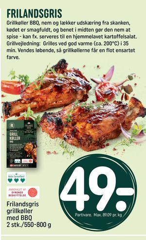 Frilandsgris grillkøller med BBQ 2 stk./550-800 g