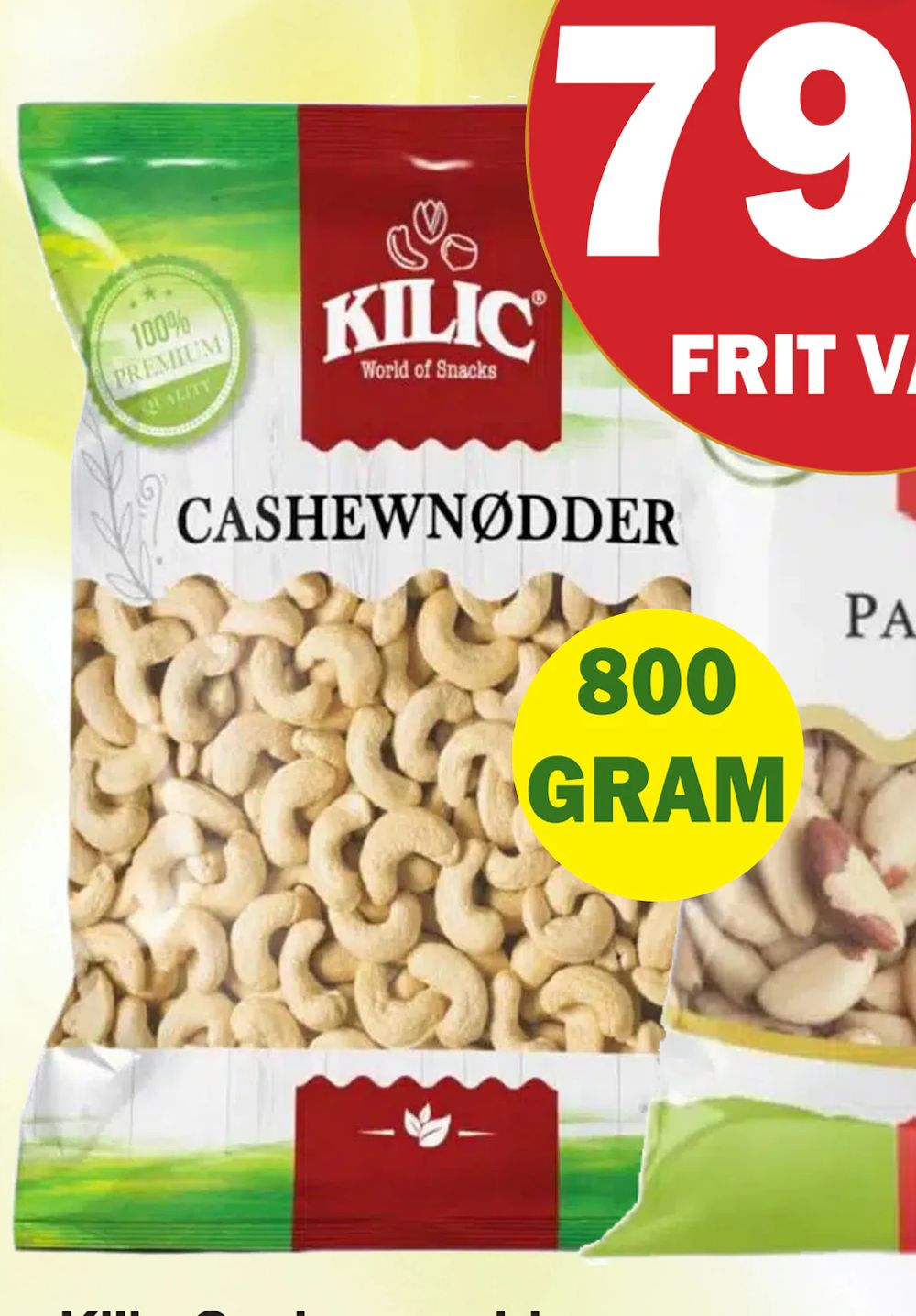 Tilbud på Kilic Cashewnødder fra Købmandsgården til 79,95 kr.
