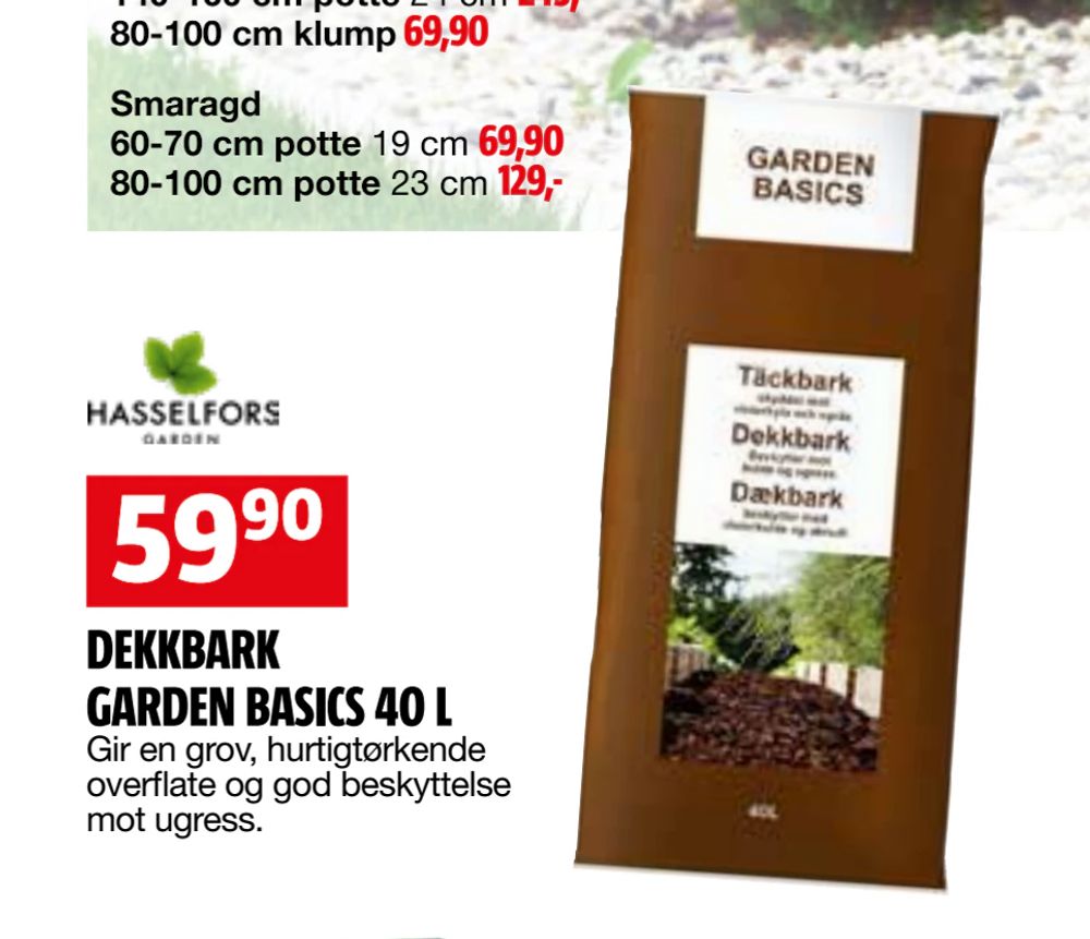 Tilbud på DEKKBARK GARDEN BASICS 40 L fra BAUHAUS til 59,90 kr