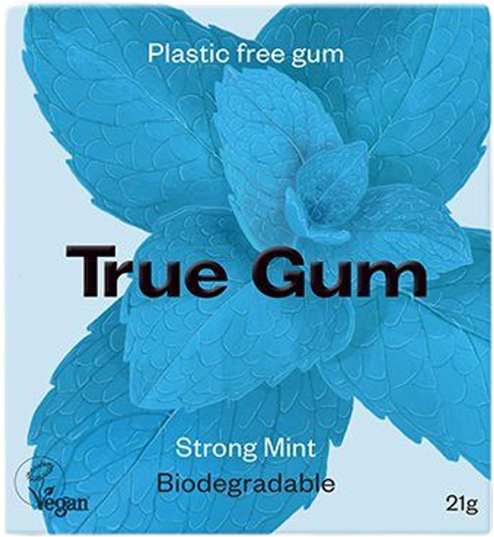 Tilbud på Tyggegummi Strong Mint (True Gum) fra Helsam til 17,95 kr.