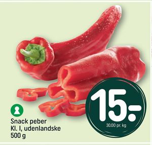 Snack peber Kl. I, udenlandske 500 g
