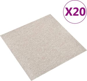 vidaXL Teppefliser gulv 20 stk 5 m² 50x50 cm lysebeige