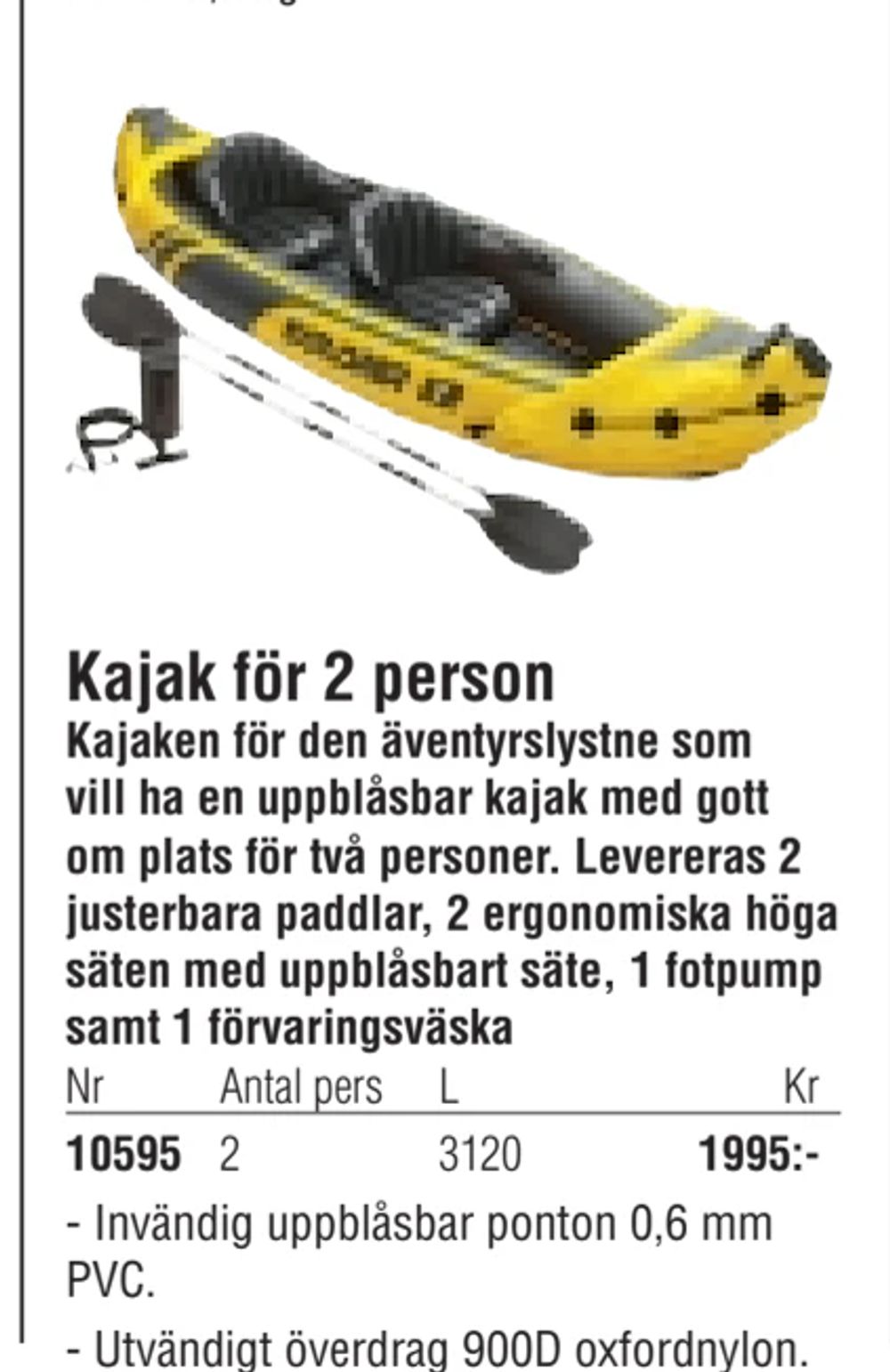 Erbjudanden på Kajak för 2 person från Erlandsons Brygga för 1 995 kr