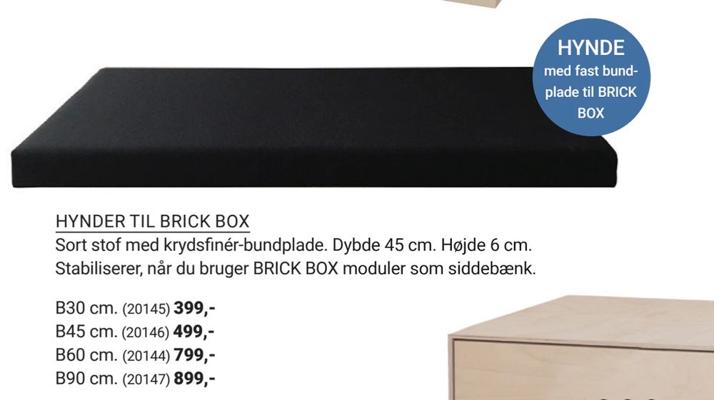 Tilbud på HYNDER TIL BRICK BOX fra Trævarefabrikernes Udsalg til 399 kr.