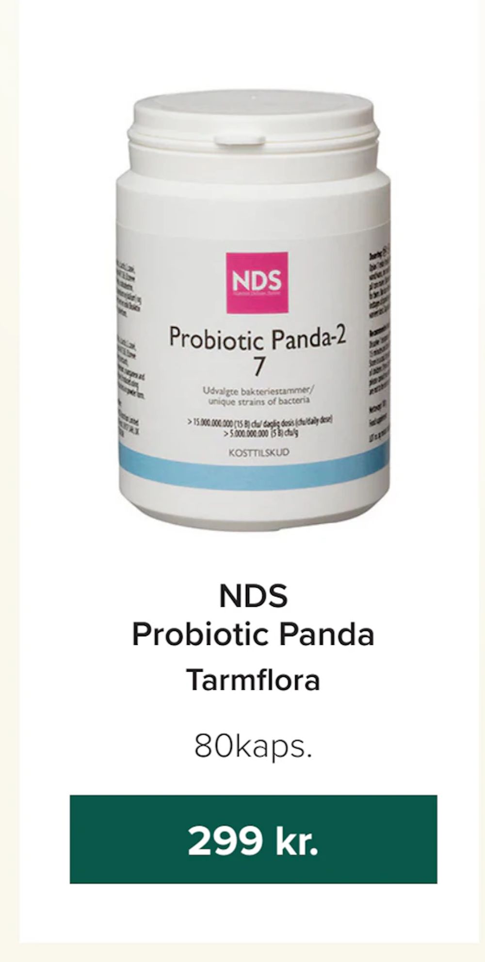Tilbud på NDS Probiotic Panda fra Helsemin til 299 kr.