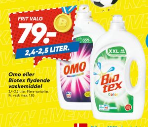 Omo eller Biotex flydende vaskemiddel