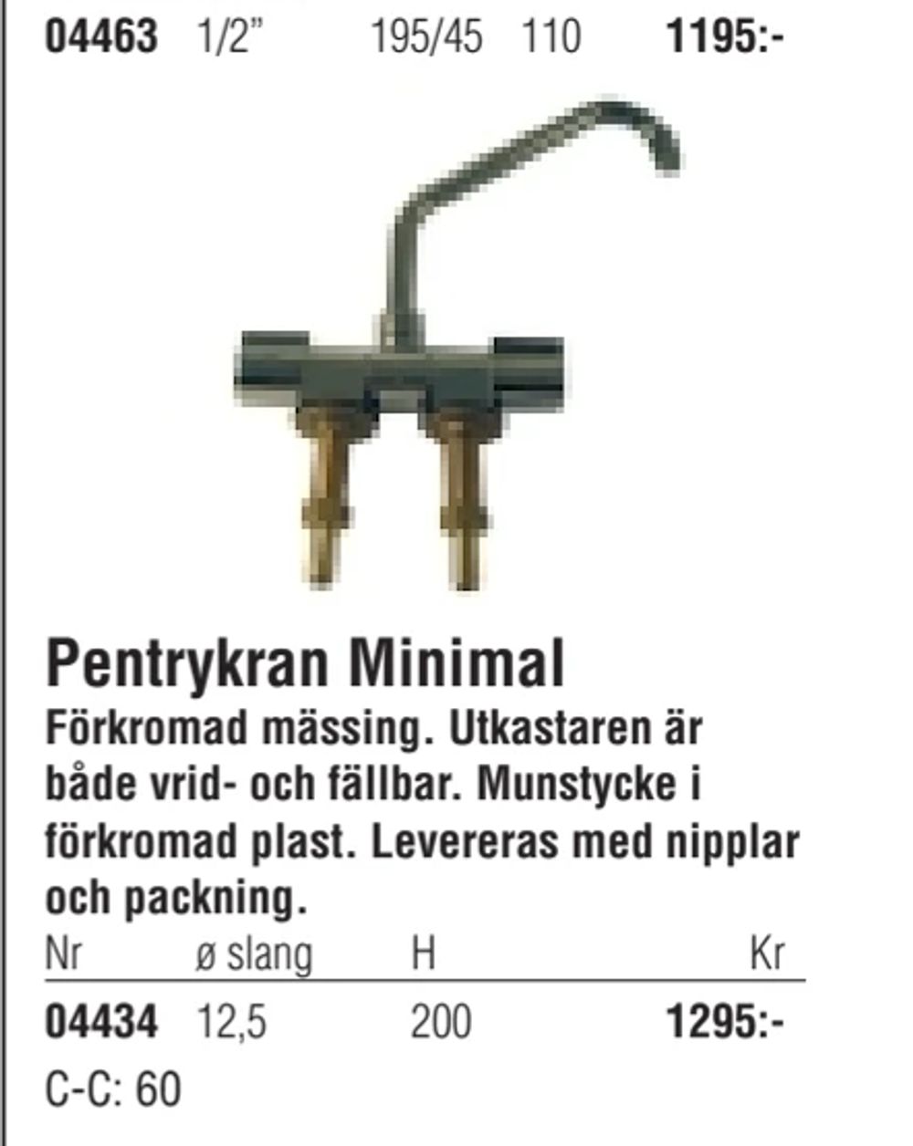 Erbjudanden på Pentrykran Minimal från Erlandsons Brygga för 1 295 kr