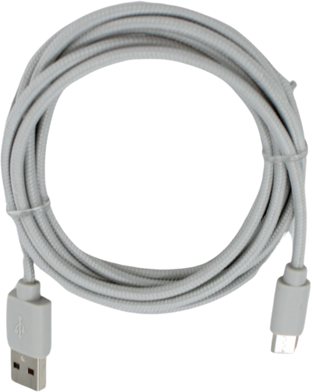 Tilbud på Opladerkabel - USB-C Kabel i Sølv Tekstil (2 meter) fra Basic & More til 37 kr.