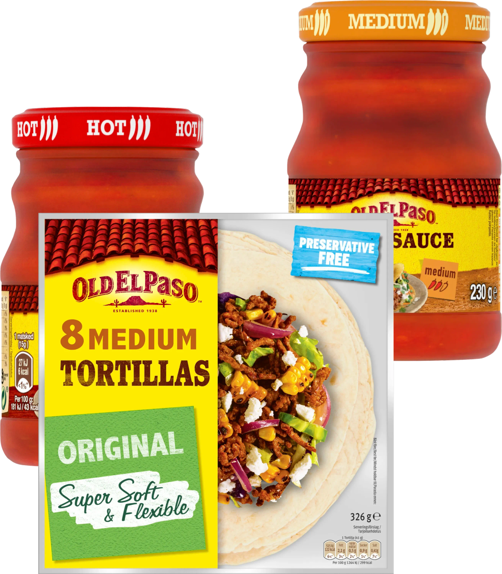 Erbjudanden på Tortilla 8-pack, Sås (Old El Paso) från ICA Maxi Stormarknad för 36 kr