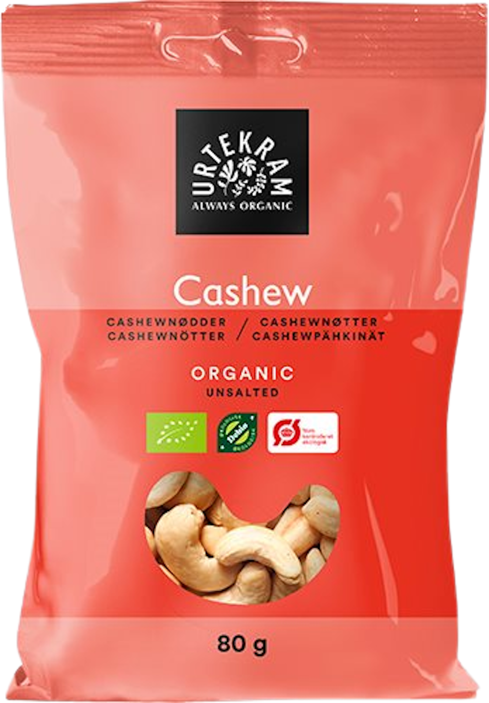 Tilbud på Cashewnødder hele Øko (Urtekram) fra Helsam til 25,95 kr.