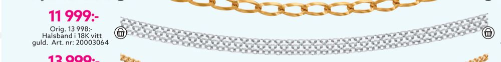 Erbjudanden på Halsband i 18K vitt guld från Albrekts guld för 11 999 kr