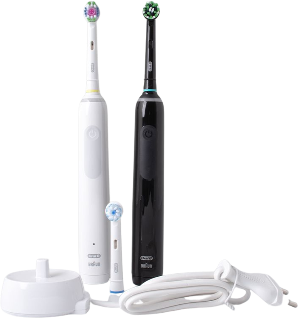 Tilbud på Oral-B Pro gavesæt med to tandbørster 3 3900 Duo black/white fra Kop & Kande til 799,95 kr.