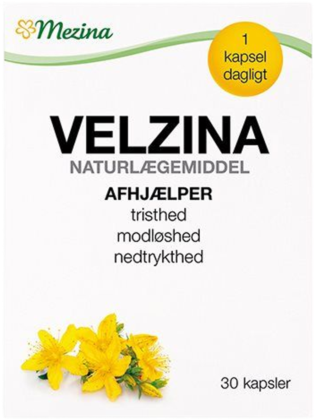 Tilbud på Velzina hypericum 143-333 mg (Mezina) fra Helsam til 119,95 kr.