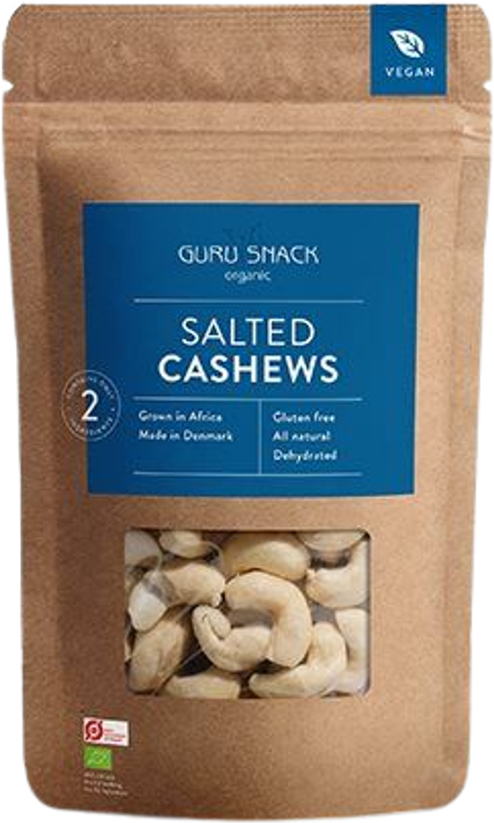 Tilbud på Cashews Salted Øko (Guru Snack) fra Helsam til 27,95 kr.