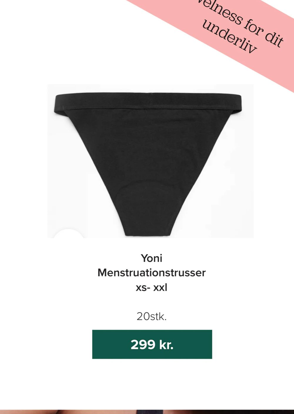 Tilbud på Yoni Menstruationstrusser xs- xxl fra Helsemin til 299 kr.