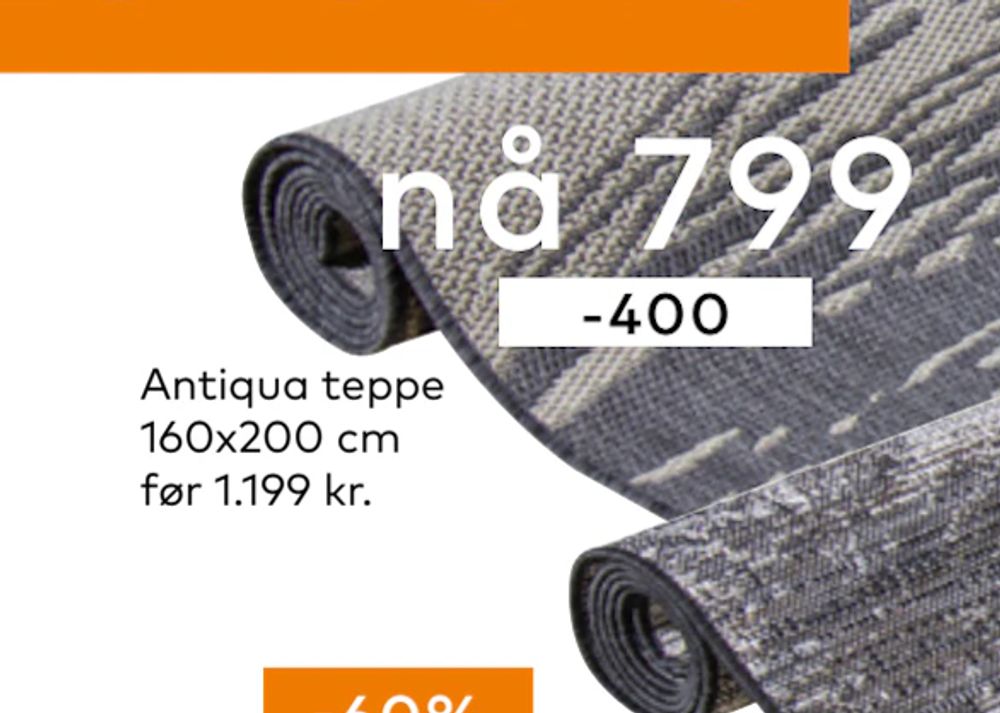 Tilbud på Antiqua teppe 160x200 cm fra Skeidar til 799 kr