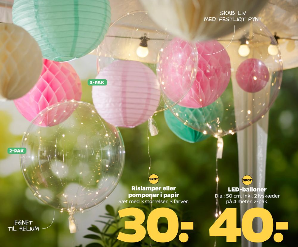 Tilbud på LED-balloner fra Netto til 40 kr.