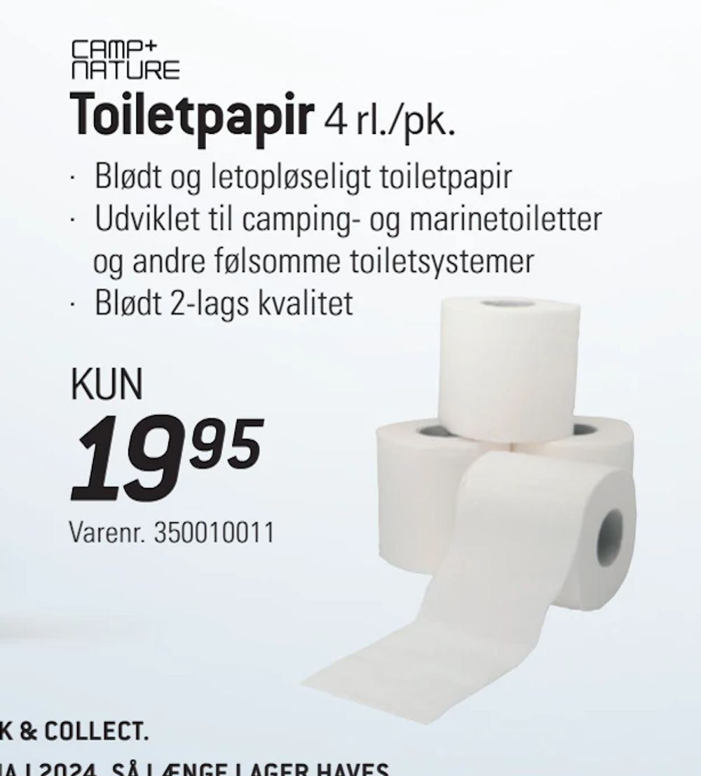 Tilbud på Toiletpapir fra thansen til 19,95 kr.