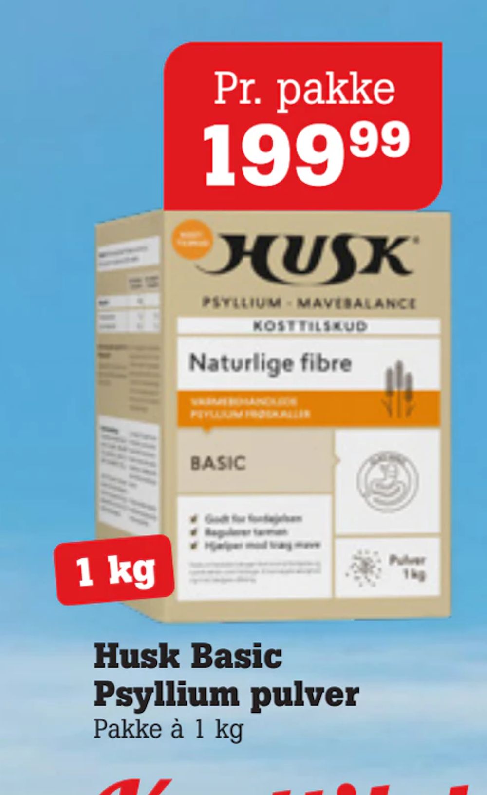 Tilbud på Husk Basic Psyllium pulver fra Poetzsch Padborg til 199,99 kr.