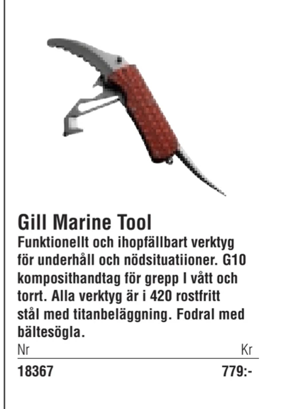 Erbjudanden på Gill Marine Tool från Erlandsons Brygga för 779 kr