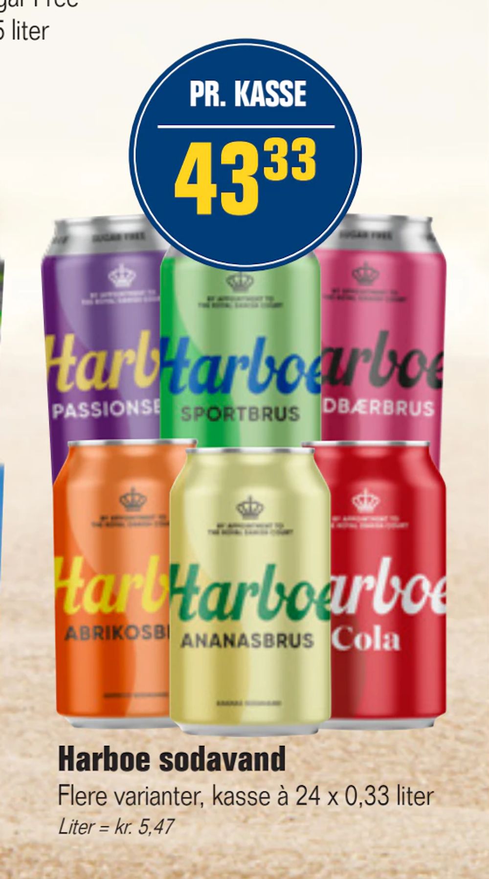 Tilbud på Harboe sodavand fra Otto Duborg til 43,33 kr.