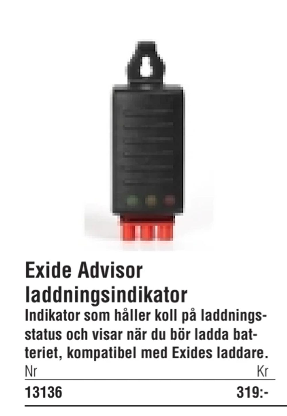 Erbjudanden på Exide Advisor laddningsindikator från Erlandsons Brygga för 319 kr