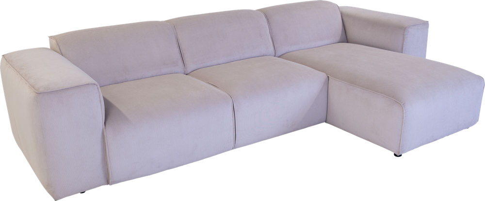 Tilbud på Rossi 3 Pers Sofa M. Chaiselong, Beige Fløjl Vendbar 75 Cm 310 Cm fra My Home Møbler til 9.999 kr.