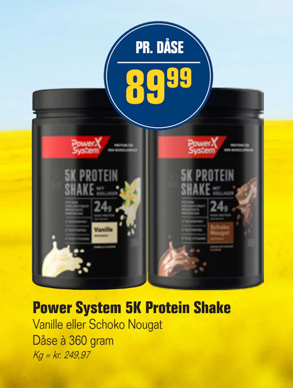 Tilbud på Power System 5K Protein Shake fra Otto Duborg til 89,99 kr.